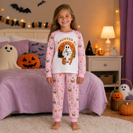 Moon Ghost Haunted 6-7 Meme Halloween Family Matching Pajamas