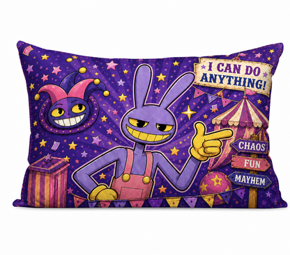 Purple Bunny Circus  Kids Pillow 18x13 inch