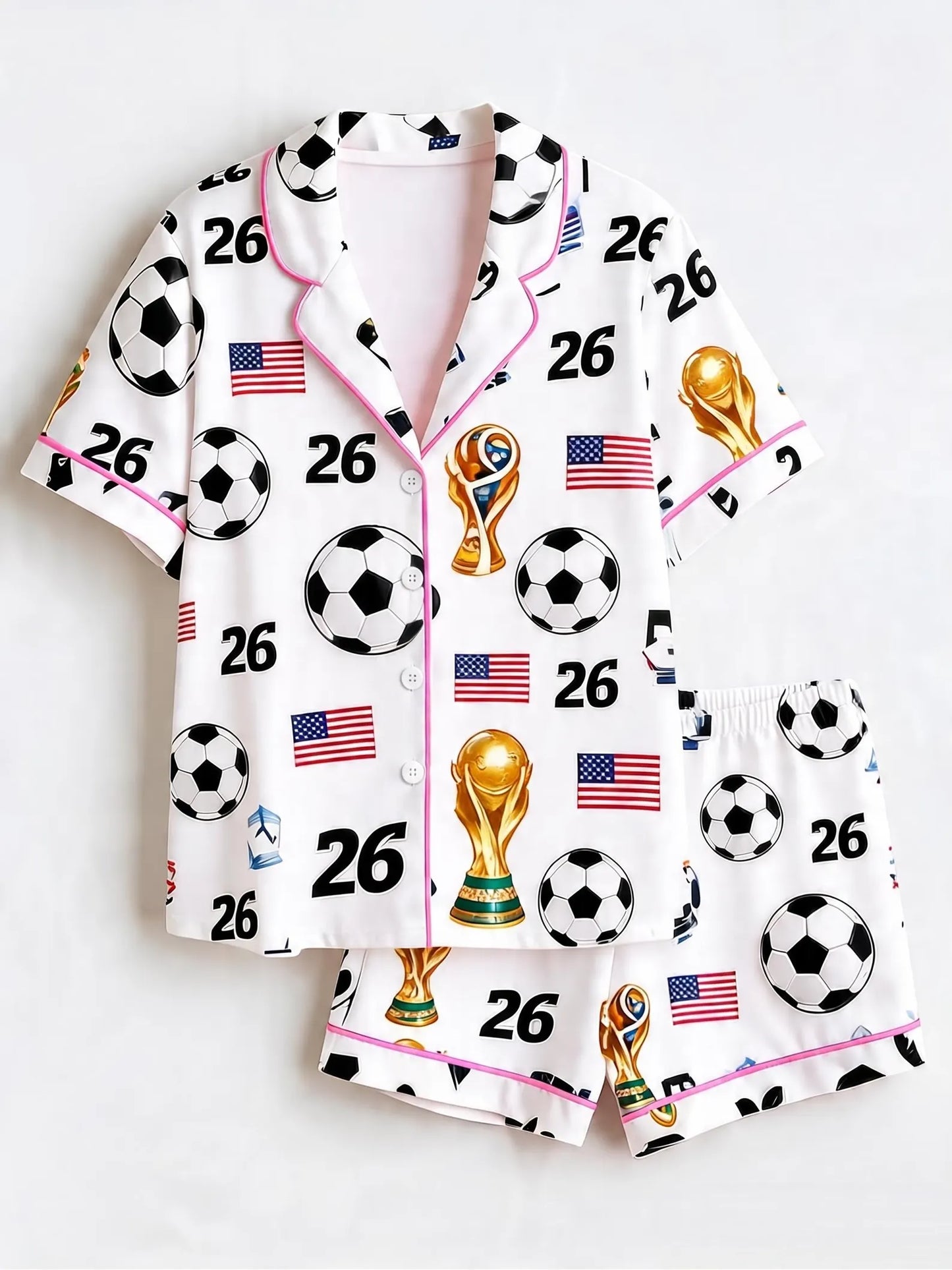 The USA Soccer 2026 Game Night Satin Pajamas – Matching Friends' Watch Party Premium Sleepwear Set