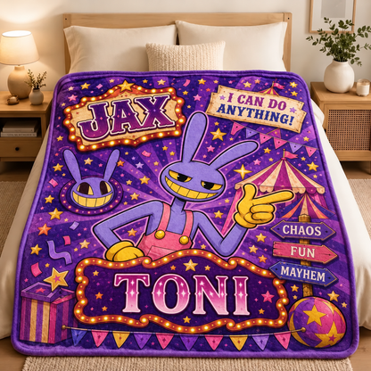 Custom Name Purple Bunny Blanket