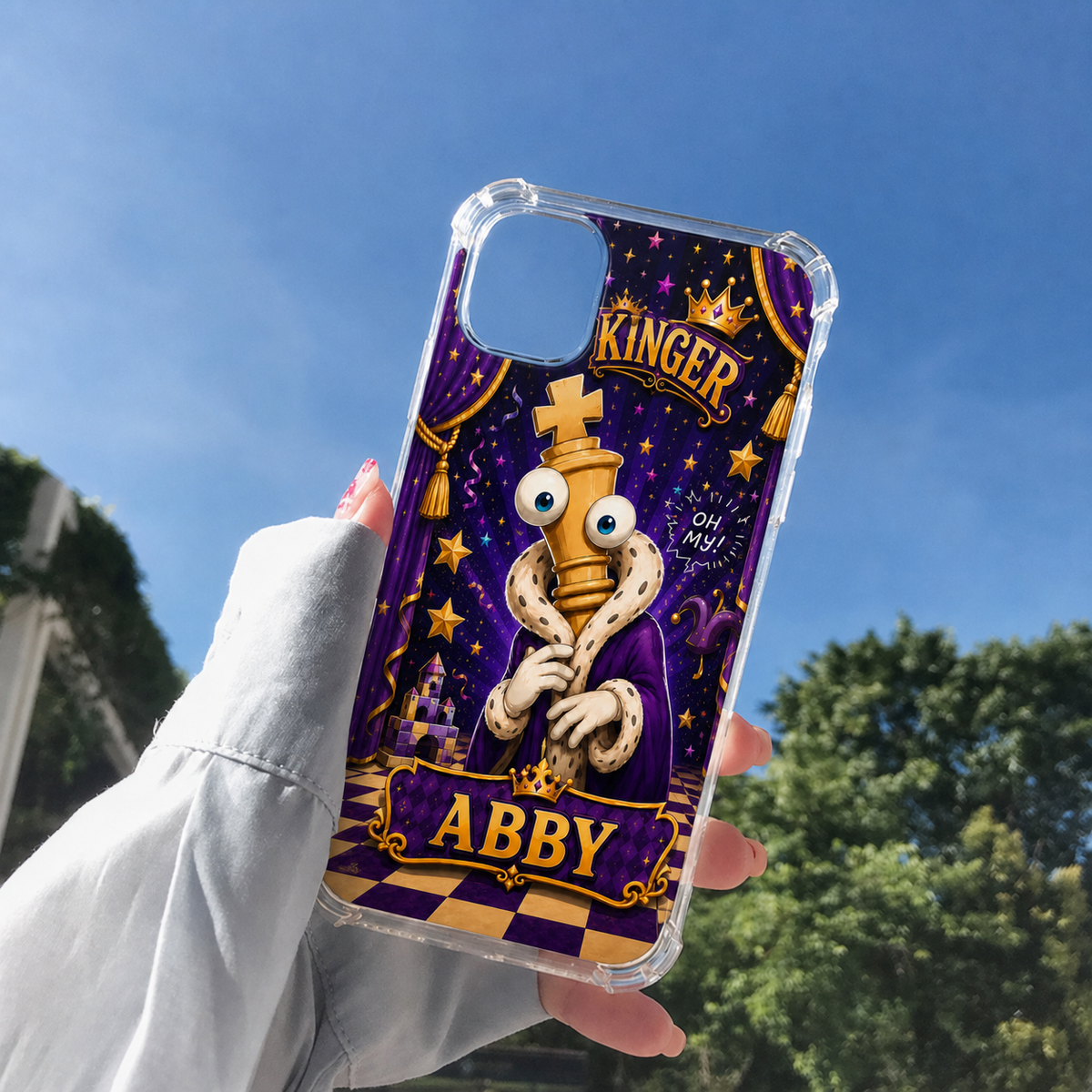 Personalized Royal Circus King Clear Phone Case
