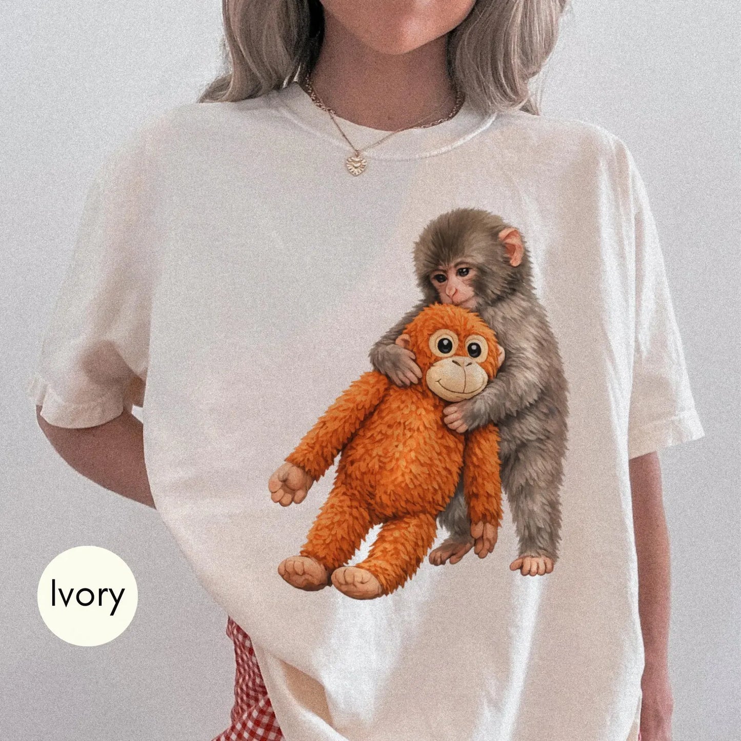 Monkey Punch Comfort Colors Shirt – Cute Baby Monkey Plush Graphic Tee