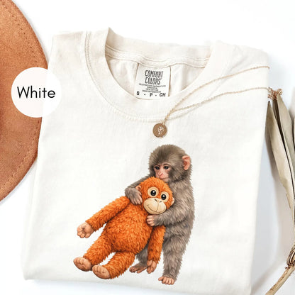 Monkey Punch Comfort Colors Shirt – Cute Baby Monkey Plush Graphic Tee