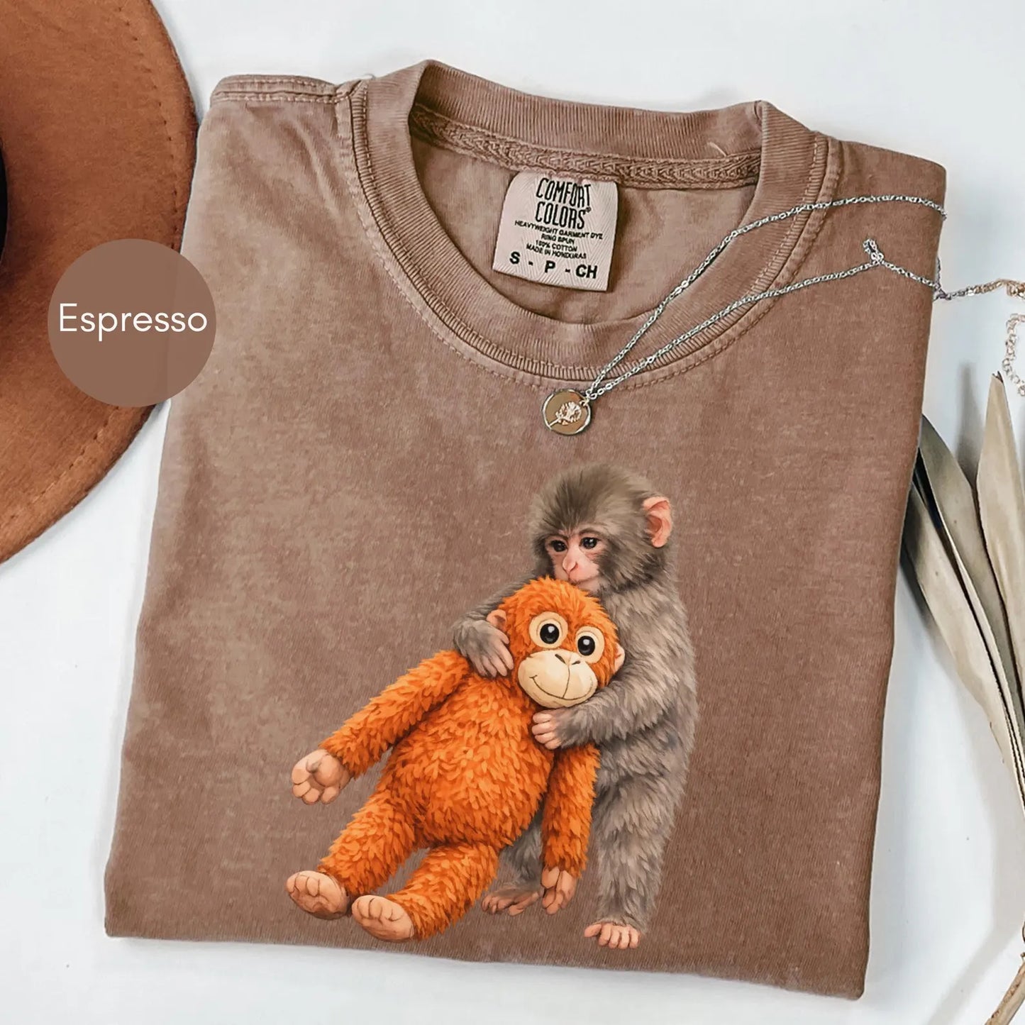 Monkey Punch Comfort Colors Shirt – Cute Baby Monkey Plush Graphic Tee