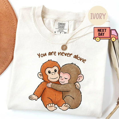 Comfort Colors Viral Punch Monkey Shirt – Cute Baby Monkey with Plush Toy Graphic Tee