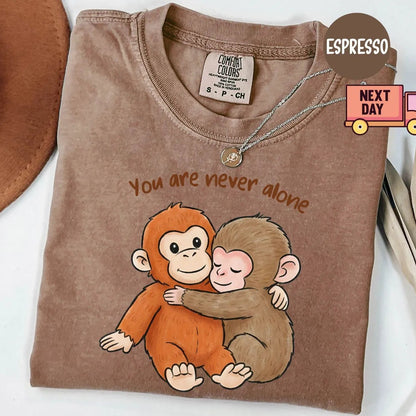Comfort Colors Viral Punch Monkey Shirt – Cute Baby Monkey with Plush Toy Graphic Tee