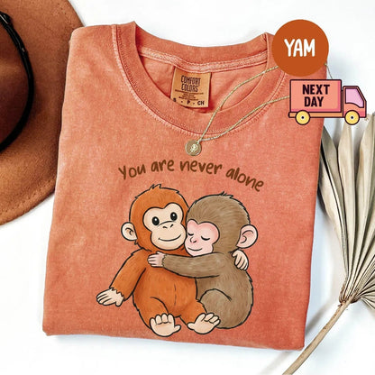 Comfort Colors Viral Punch Monkey Shirt – Cute Baby Monkey with Plush Toy Graphic Tee