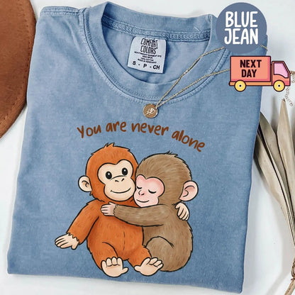 Comfort Colors Viral Punch Monkey Shirt – Cute Baby Monkey with Plush Toy Graphic Tee