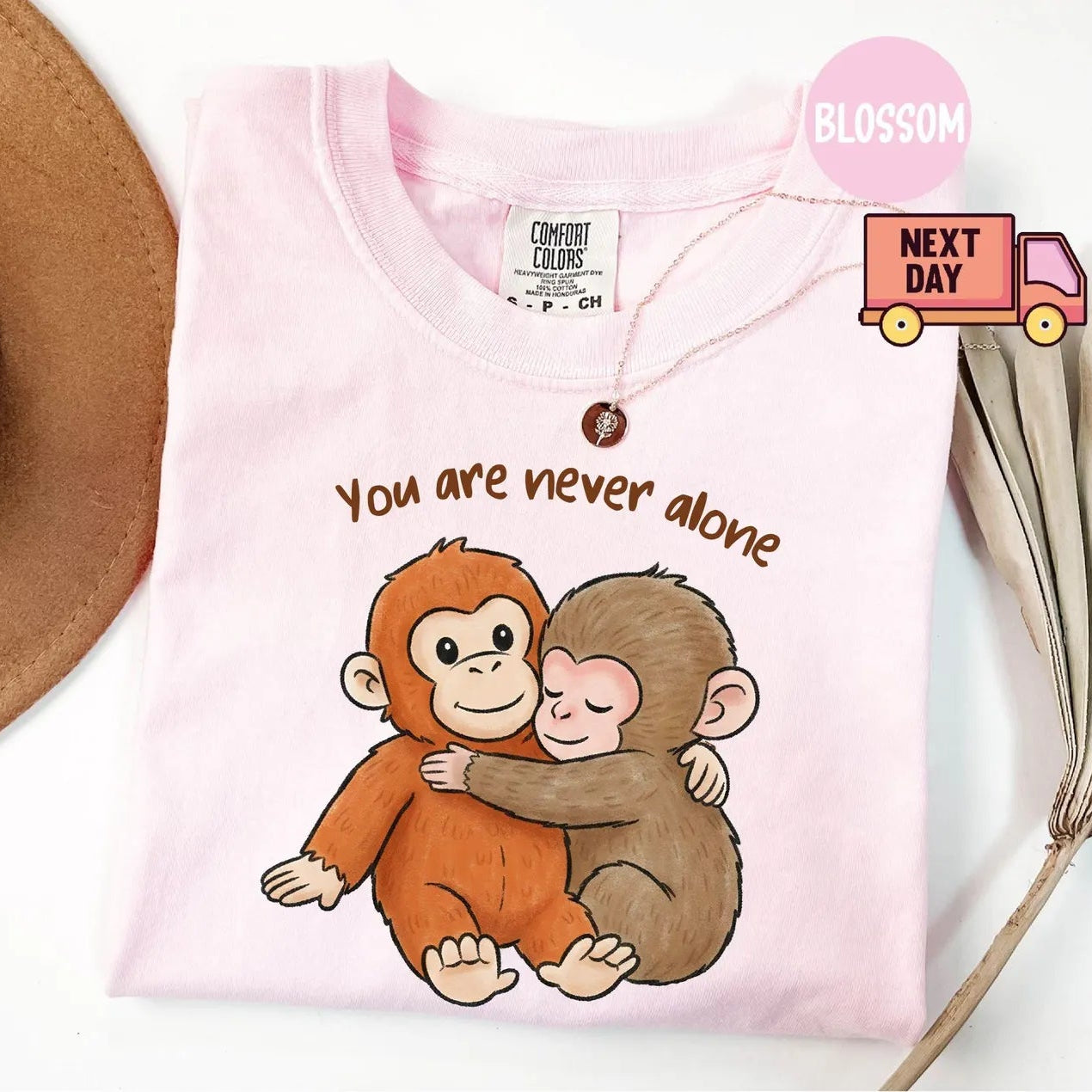 Comfort Colors Viral Punch Monkey Shirt – Cute Baby Monkey with Plush Toy Graphic Tee