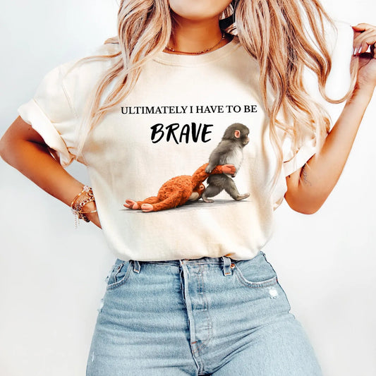 Baby Monkey Punch – Viral Lonely Monkey Graphic Shirt | Small But Brave Plush Toy Tee