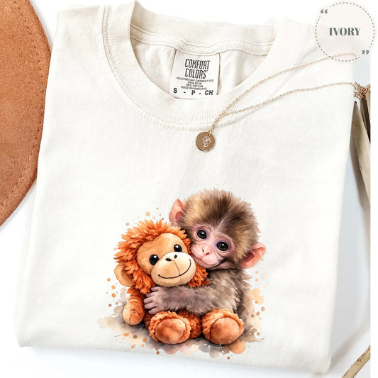 Punch Monkey Comfort Colors Shirt – Viral Monkey Meme Graphic Tee