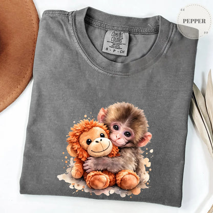 Punch Monkey Comfort Colors Shirt – Viral Monkey Meme Graphic Tee