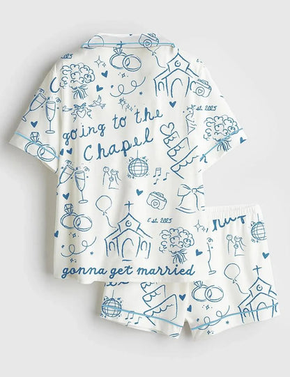 Going to the Chapel Satin Pajama Set – Bride & Bachelorette Wedding Sleepwear Gift for Women