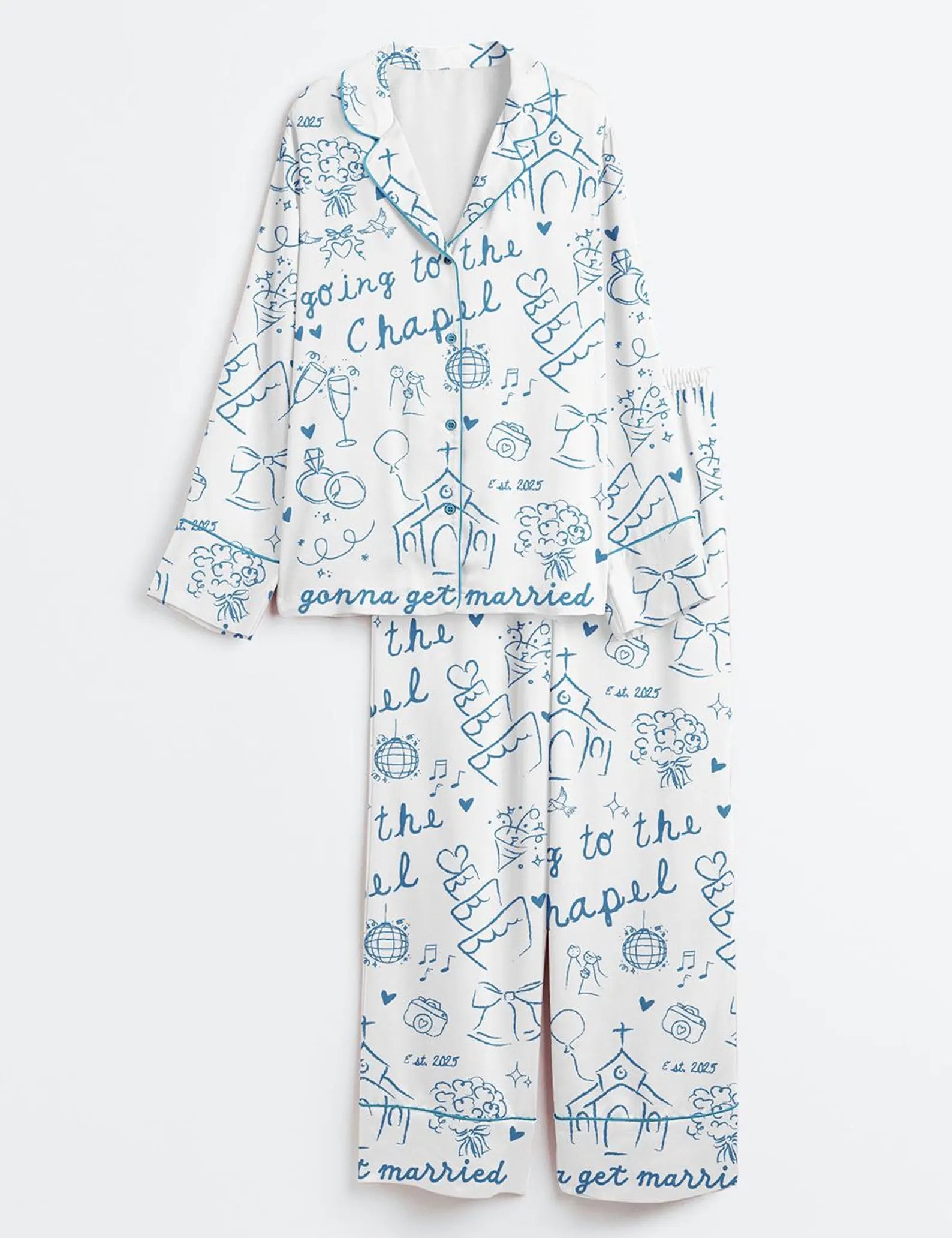 Going to the Chapel Satin Pajama Set – Bride & Bachelorette Wedding Sleepwear Gift for Women
