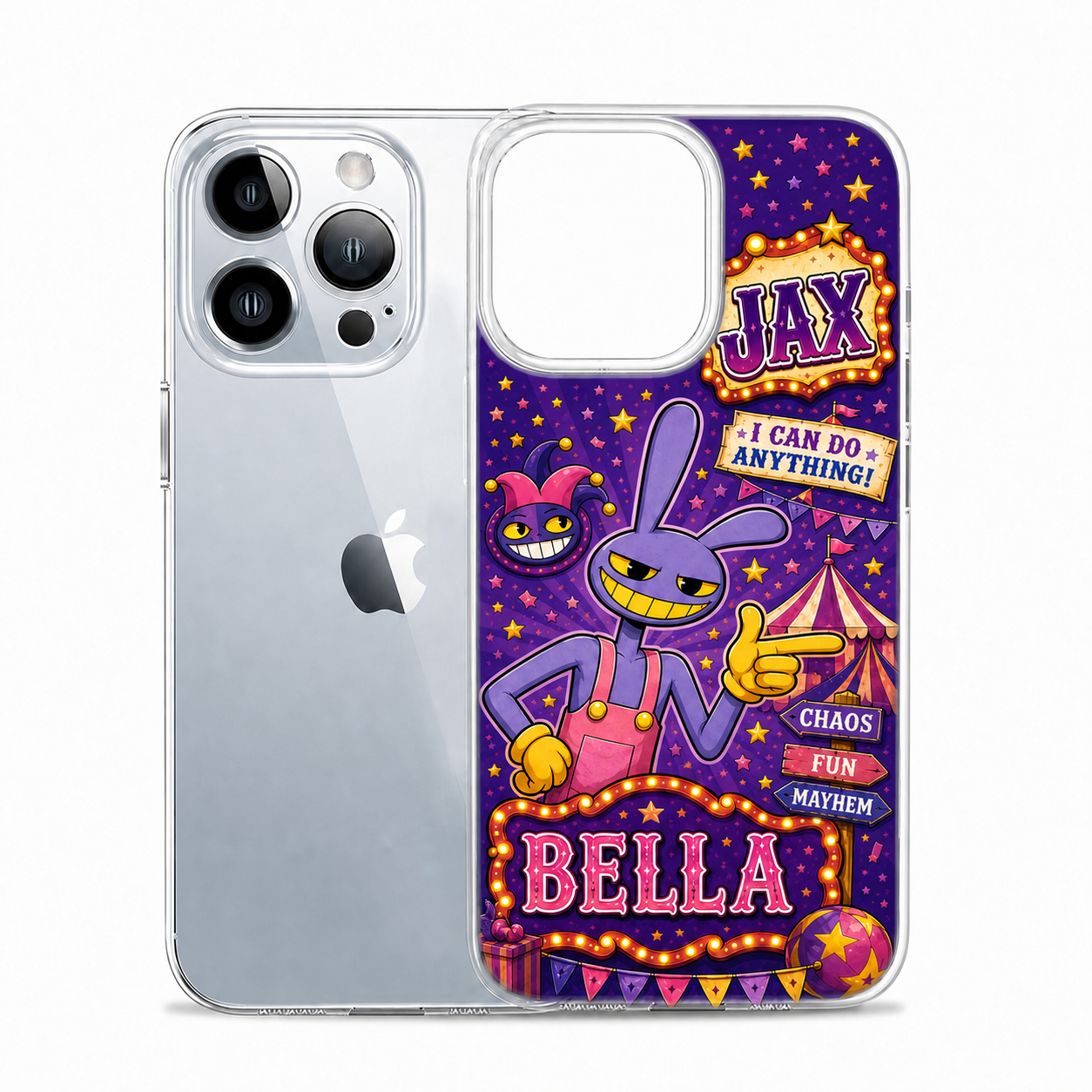 Personalized Mischief Rabbit Circus Clear Phone Case