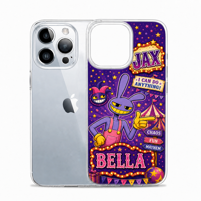 Personalized Mischief Rabbit Circus Clear Phone Case