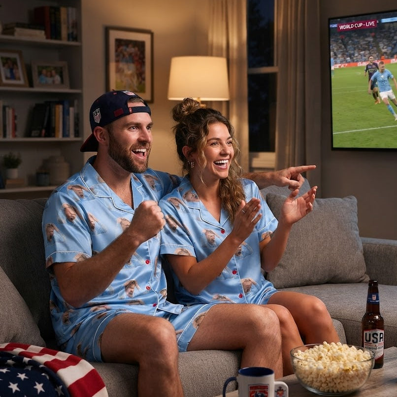 Soccer Meme Watch Party Satin Pajamas