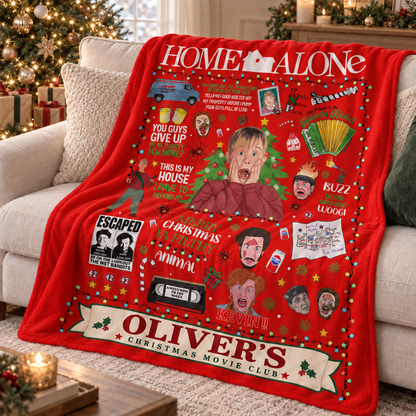 Home Alone Custom Name Christmas Blanket