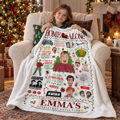 Home Alone Custom Name Christmas Blanket