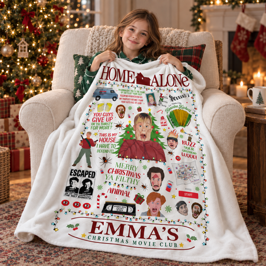 Home Alone Custom Name Christmas Blanket