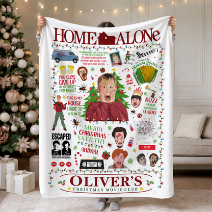 Home Alone Custom Name Christmas Blanket