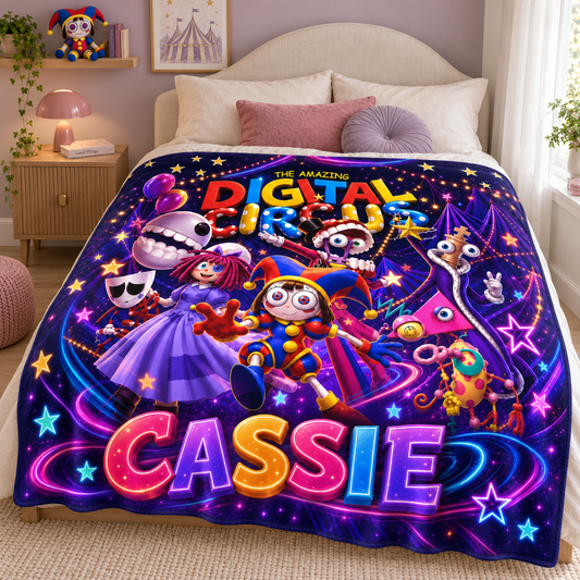 Custom Name Circus Adventure Blanket