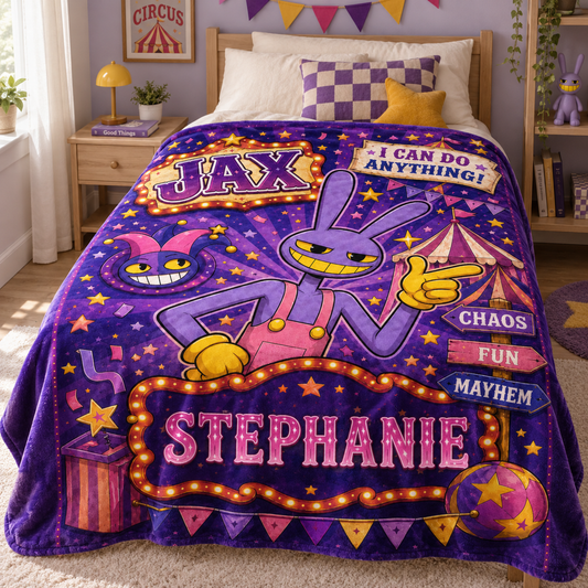 Custom Name Purple Bunny Blanket