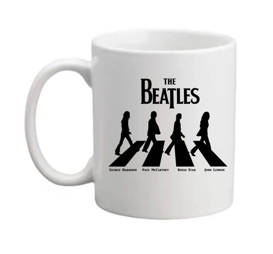 Classic Rock 1960s British Invasion Legend Crosswalk Silhouette Retro Accent Mug