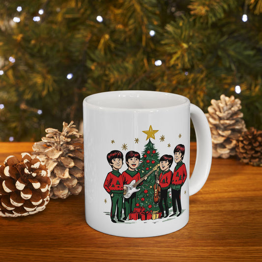 Classic Rock 1960s British Invasion Legend Christmas Tree Holiday Retro Accent Mug