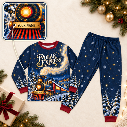 Personalized Christmas Train Matching Family Pajamas