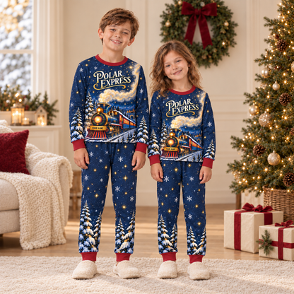 Personalized Christmas Train Matching Family Pajamas