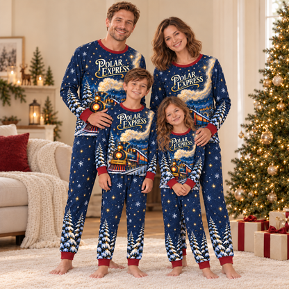 Personalized Christmas Train Matching Family Pajamas