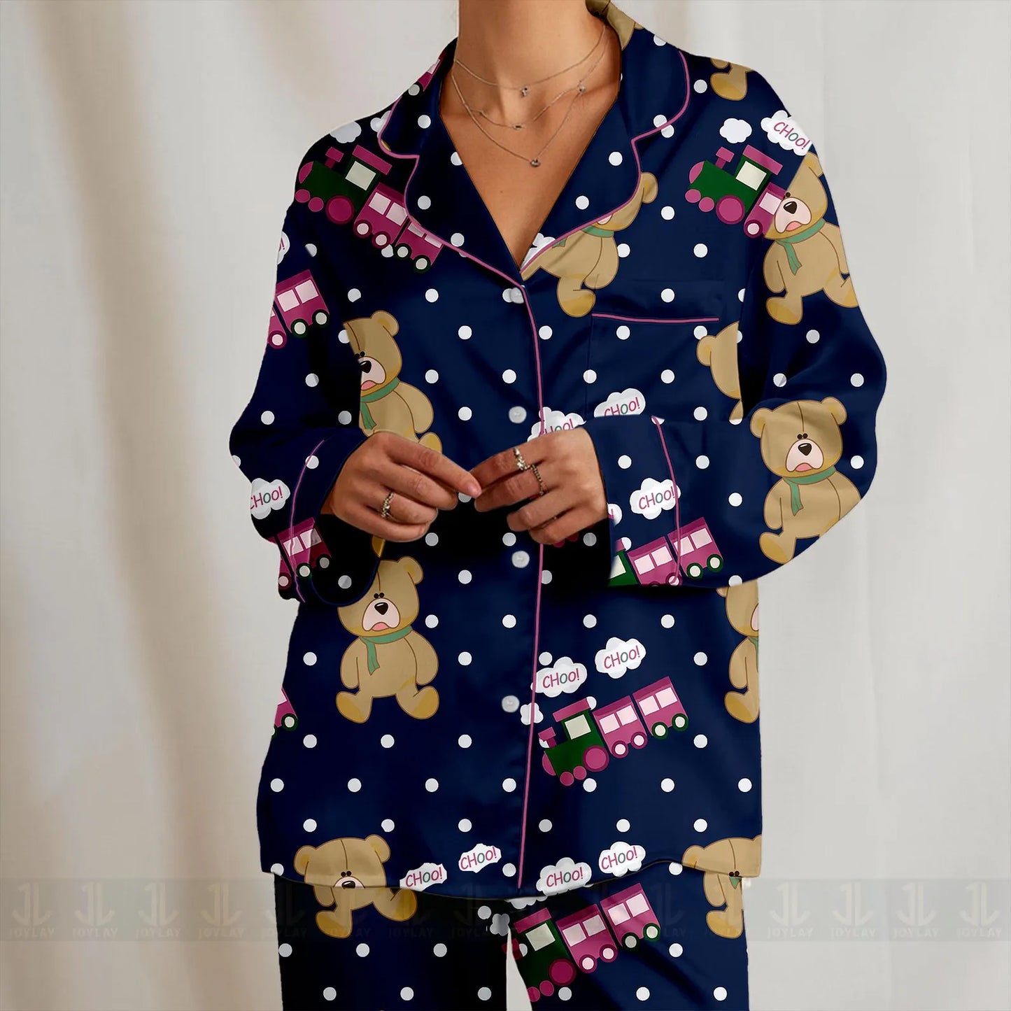 Rumi Choo Tiger Satin Pajama Set – Unisex Long Sleeve & Short Styles, Fantasy Inspired Sleepwear Pants