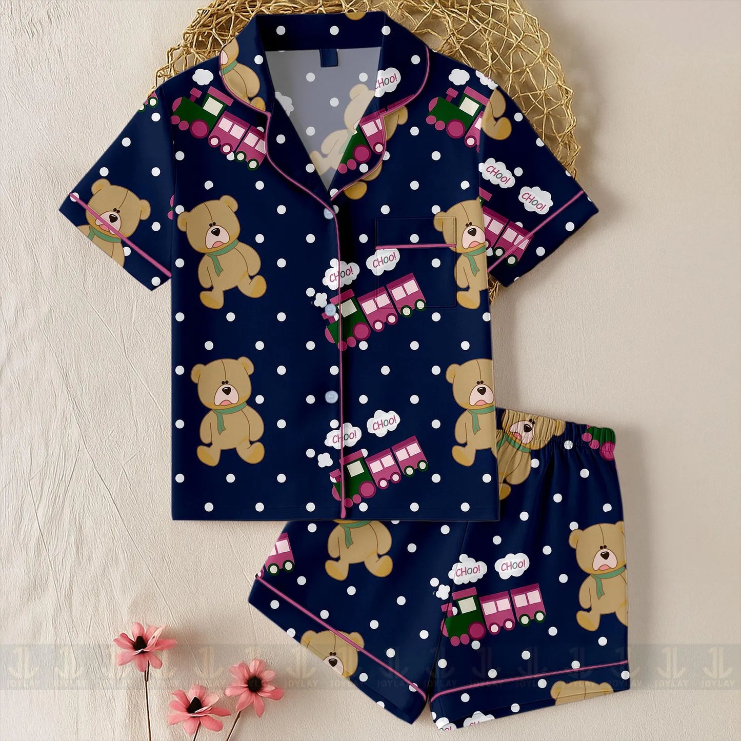 Rumi Choo Tiger Satin Pajama Set – Unisex Long Sleeve & Short Styles, Fantasy Inspired Sleepwear Pants