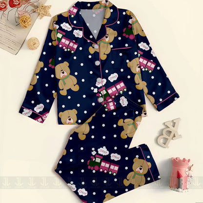 Rumi Choo Tiger Satin Pajama Set – Unisex Long Sleeve & Short Styles, Fantasy Inspired Sleepwear Pants