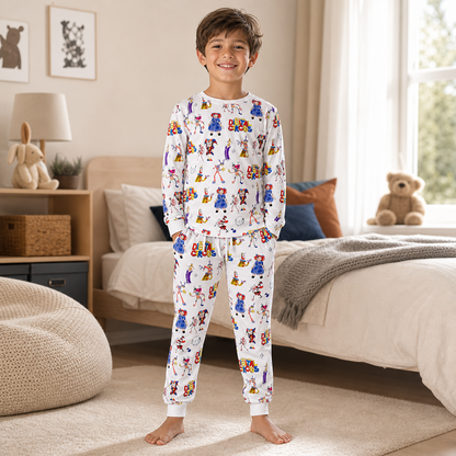 White Digital Circus Family Matching Pajamas