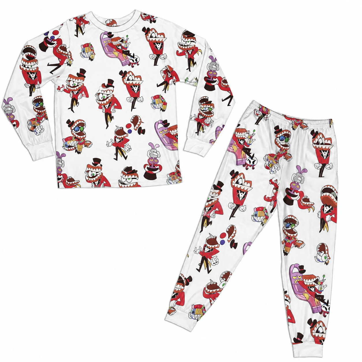White Smile Monster Family Matching Pajamas