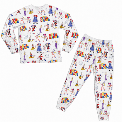 White Digital Circus Family Matching Pajamas