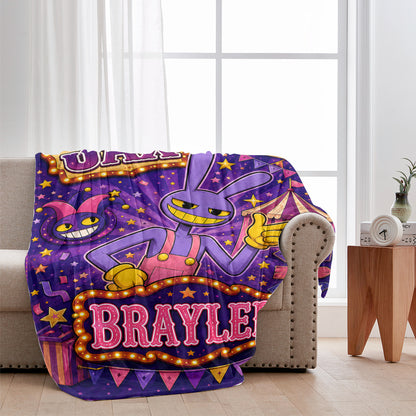 Custom Name Purple Bunny Blanket