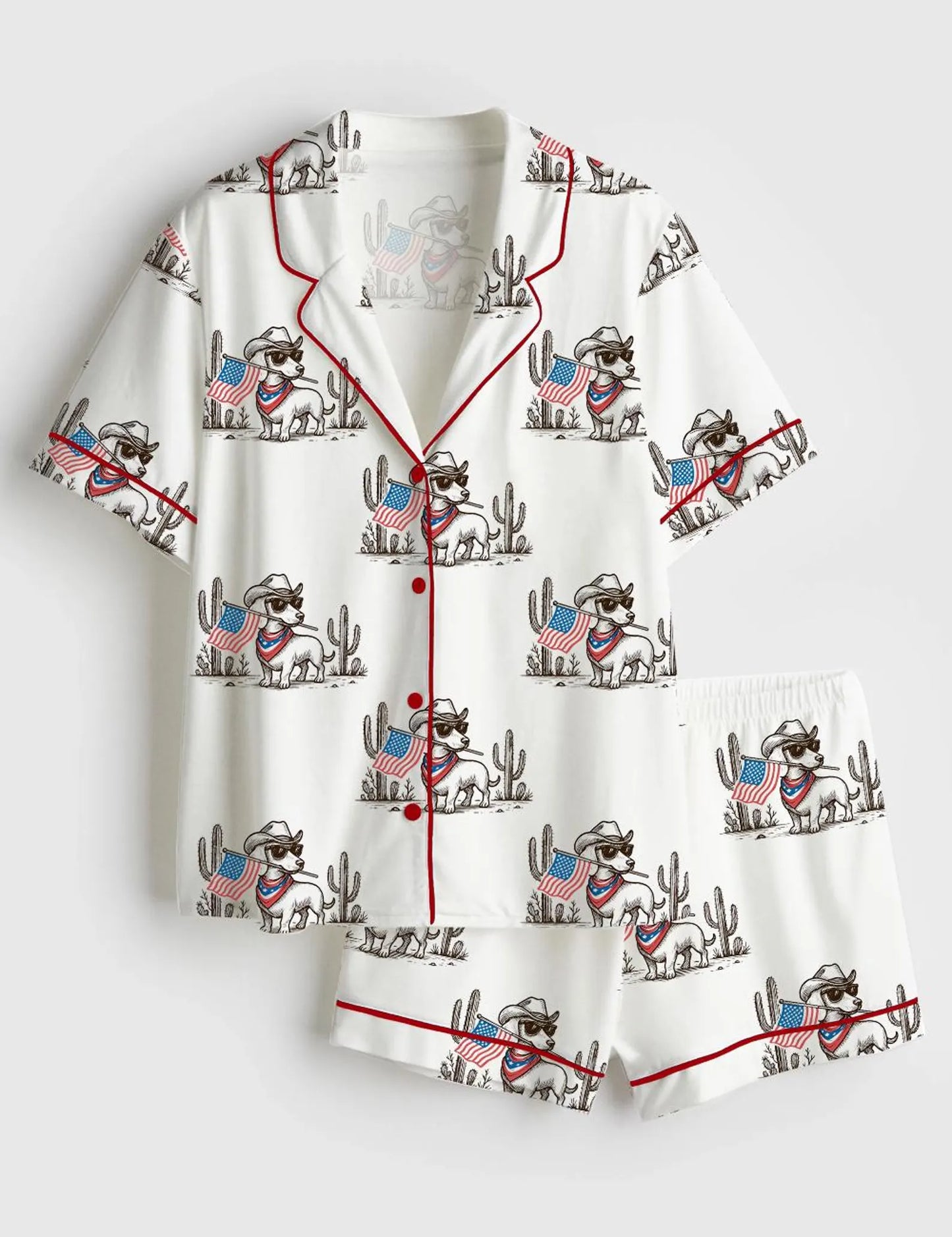 The USA 250th Anniversary Patriotic Dachshund Pajamas – Wiener Dog Mom Gift Sleepwear