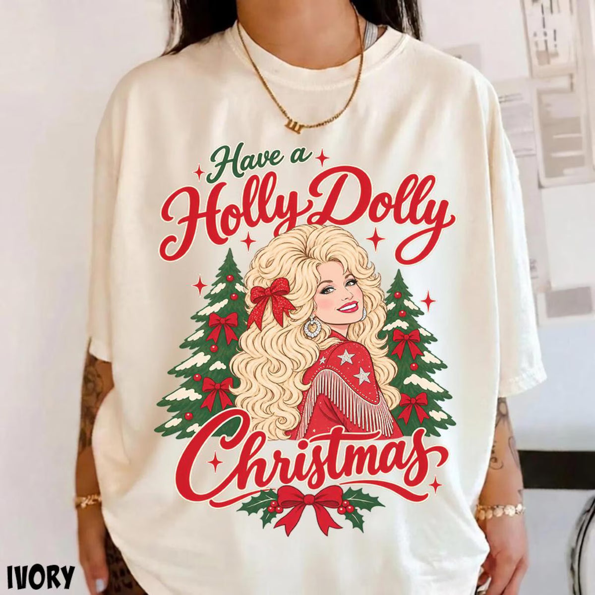 Have a Holly Retro Christmas Country Star Vintage T-Shirt