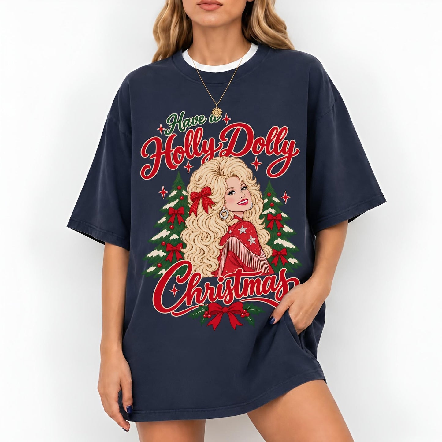 Have a Holly Retro Christmas Country Star Vintage T-Shirt