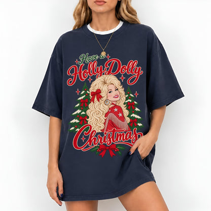 Have a Holly Retro Christmas Country Star Vintage T-Shirt