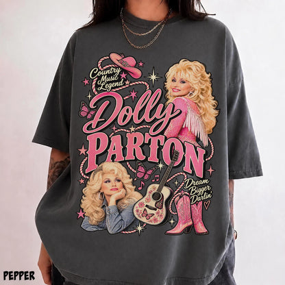 Retro Pink Country Music Legend Graphic T-Shirt