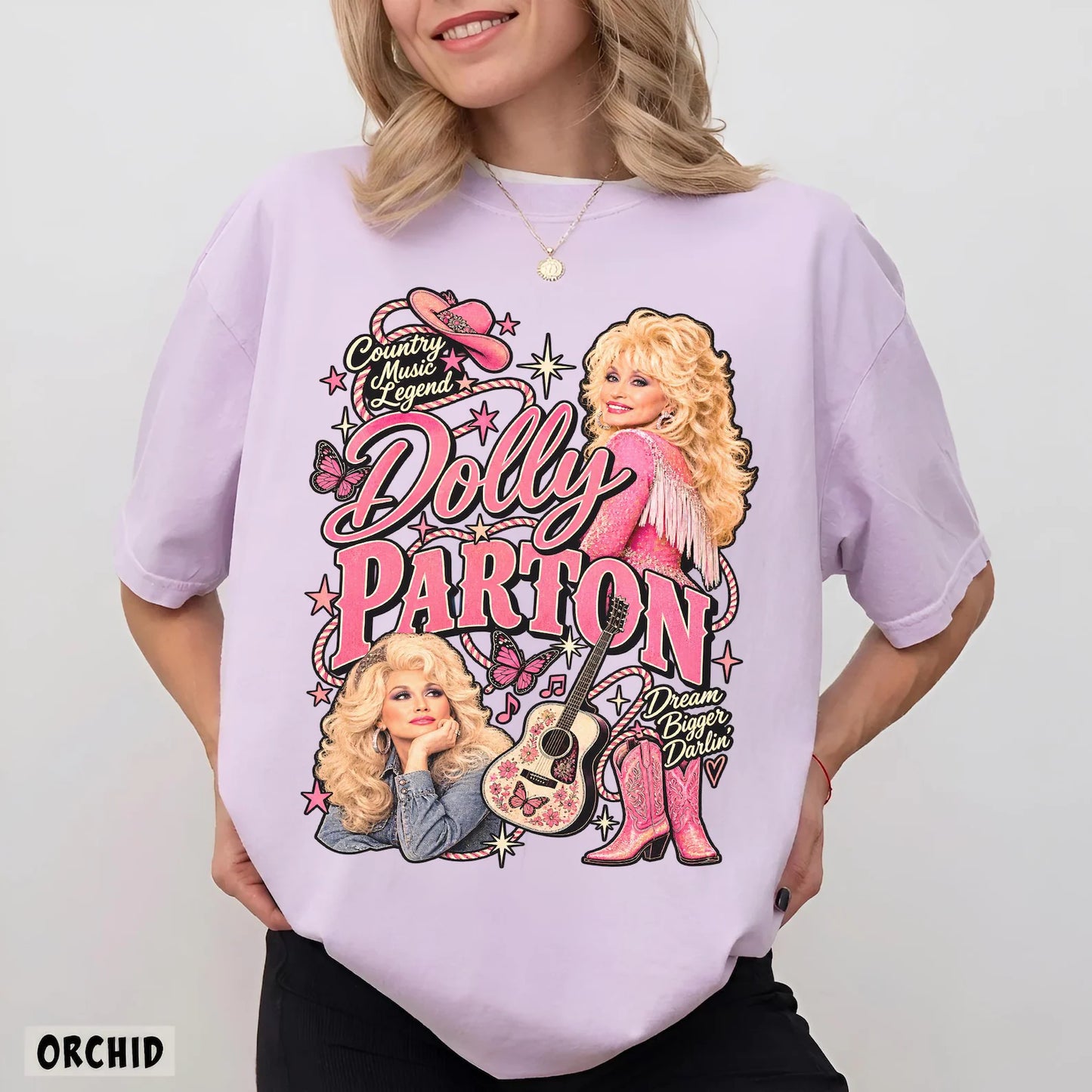 Retro Pink Country Music Legend Graphic T-Shirt