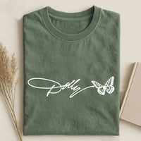 Vintage Dolly Signature T Shirt Retro Butterfly Tribute Tee