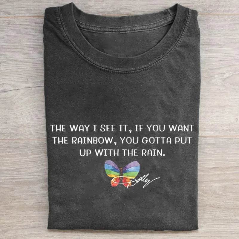 Vintage Rainbow Quote T Shirt Retro Butterfly Country Legend Tee