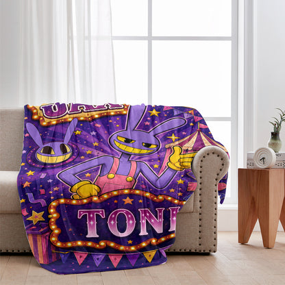 Custom Name Purple Bunny Blanket
