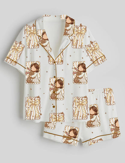 Jesus Hugging Bunny Pajama Set – Christian Easter Faith Sleepwear
