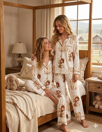 Jesus Hugging Bunny Pajama Set – Christian Easter Faith Sleepwear
